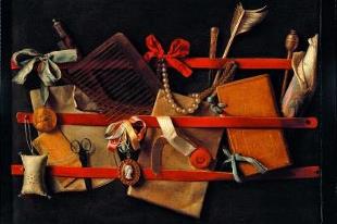 Samuel van Hoogstraten, Trompe l'oeil stilleven, 1664.
Collectie: Dordrechts Museum, Dordrecht.